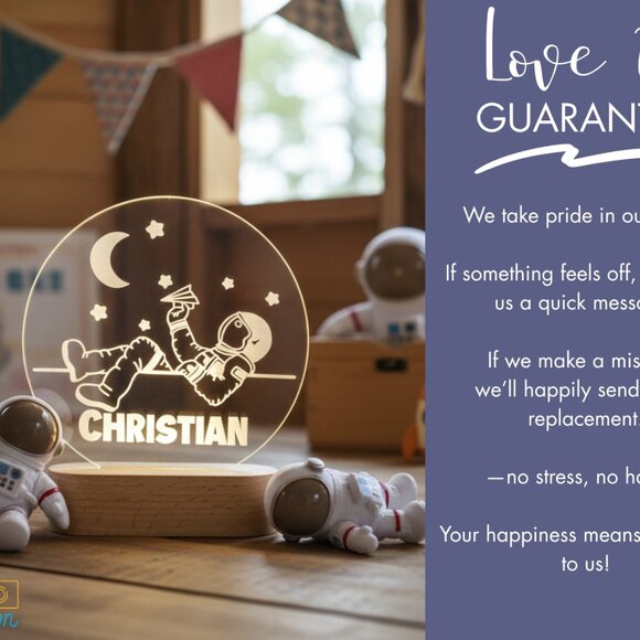 Astronaut Custom Name Light • Personalized LED Cloud Decor • Boy/Son Gift - Picture 6 of 8